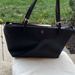 Tory Burch York Navy Leather Tote